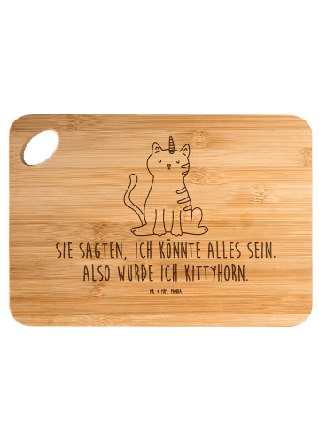 Mr. & Mrs. Panda Servierplatte Einhorn Katze mit Spruch in Braun