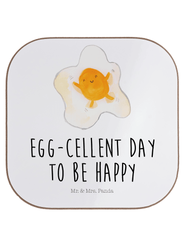 Mr. & Mrs. Panda Tassen Untersetzer Spiegelei Ei mit Spruch in Weiß