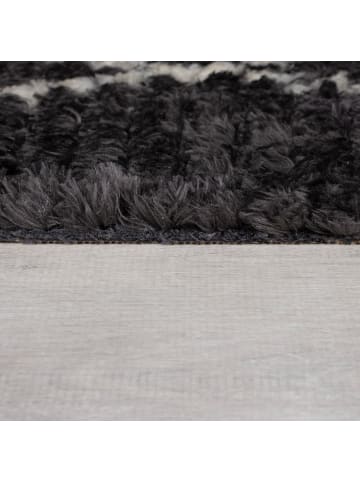 KADIMA DESIGN Eleganter SWALE Teppich mit Fransen - Schwarz-Weiß