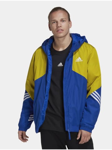 adidas Windbreaker in team royal blue/pulse olive