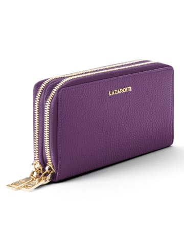 Lazarotti Bologna Leather Geldbörse RFID Schutz Leder 20 cm in purple