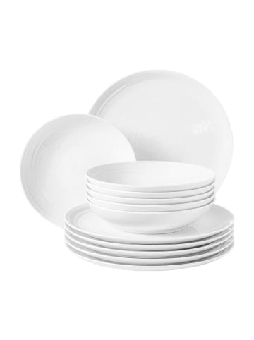 Seltmann Weiden 12er Set Tafelservice Terra Uni weiß in weiß