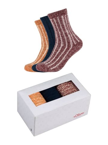 s.Oliver Sockenbox 3er Pack syrah