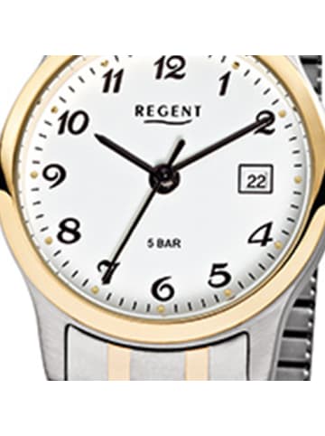 Regent Analog-Armbanduhr Regent Zugarmband silber, gold klein (ca. 27mm)