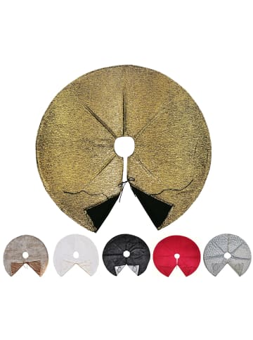 JACK Christbaumdecke Rund Ø 120cm Weihnachtsbaumdecke in Gold Glänzend