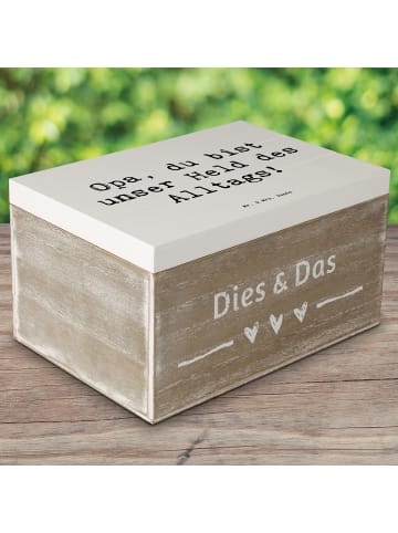 Mr. & Mrs. Panda Aufbewahrungsbox Spruch Opa Held mit Spruch in Weiß