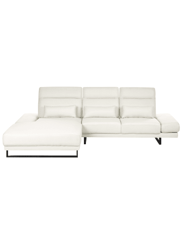 Beliani Ecksofa IKAST in Weiß/Schwarz - (W) 320 x (H) 105 x (L) 214 cm