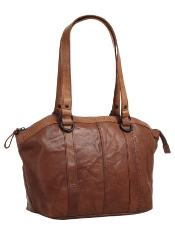 SPIKES & SPARROW Handtasche echt Leder in cognac
