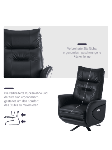Tphecda Fernsehsessel Elektrisch Verstellbar in Schwarz 86.5x79x112 cm