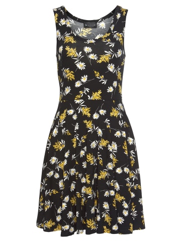 Laura Scott Sommerkleid in schwarz-gelb-geblümt