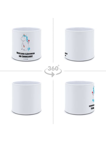 Mr. & Mrs. Panda Pflanzenkübel groß Einhorn Baby mit Spruch in Weiß