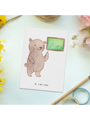 Mr. & Mrs. Panda Fotokarte Mathematiklehrer Herz ohne Spruch in Weiß