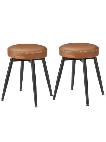 VASAGLE 2er-Set: Sitzhocker Ekho in karamellbraun - (B)48 x (H)48.2 x (T)48 cm