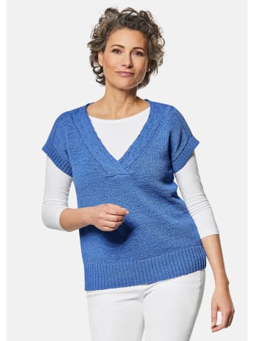 GOLDNER Trageangenehmer Pullunder mit modischem Ausschnitt in jeansblau