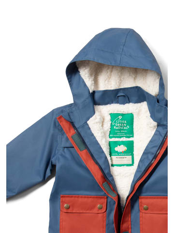 Little Green Radicals Recycelter wasserdichter Wintermantel in Blau