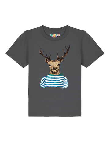 wat? Apparel T-Shirt Hirsch in Grau