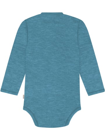 Normani Outdoor Sports Merino Baby-Body langärmeliger Wickelbody in Blau