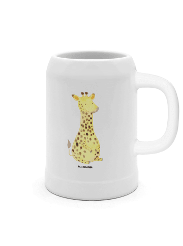 Mr. & Mrs. Panda Bierseidel Giraffe Zufrieden ohne Spruch in Weiß