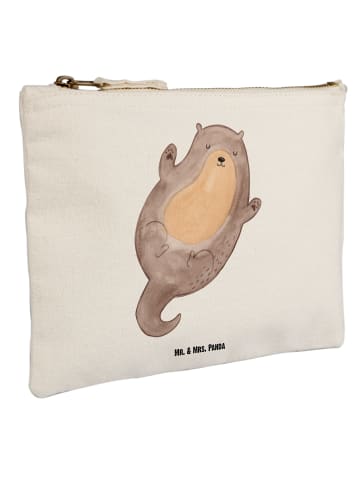 Mr. & Mrs. Panda Schminktasche Otter Umarmen ohne Spruch in Weiß