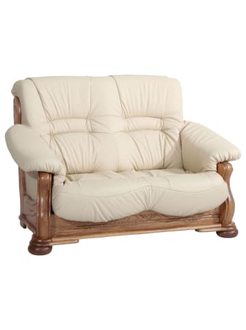 58 aufm Kessel SOFA 2-Sitzer Katlin Bezug Echtleder Eiche rustikal P43 / beige