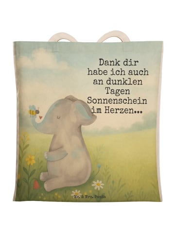 Mr. & Mrs. Panda Einkaufstasche Elefant Biene Design mit Spruch in Weiß