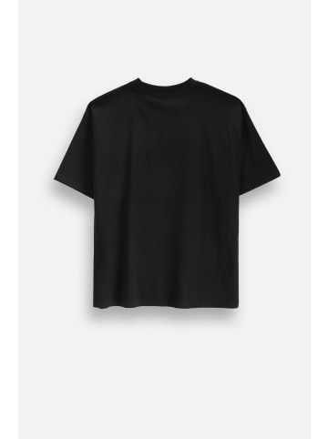Coccodrillo Baumwoll-T-Shirt mit kurzen Ärmeln in schwarz