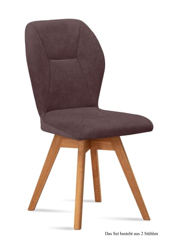 58 aufm Kessel ESSZIMMERSTUHL drehbar (2er-Set) Draga 51x92x60 Eiche geölt/Braun