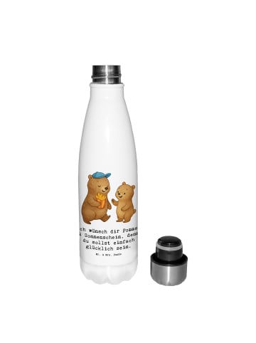 Mr. & Mrs. Panda Trinkflasche Bär Kind Pommes mit Spruch in Weiß