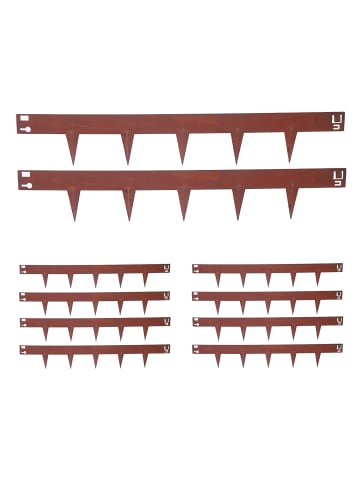 relaxdays 10 x Rasenkante in Braun