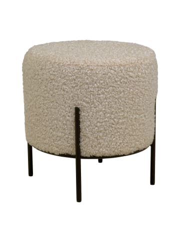 House Nordic Pouf ALFORD Taupe Lammfell Optik