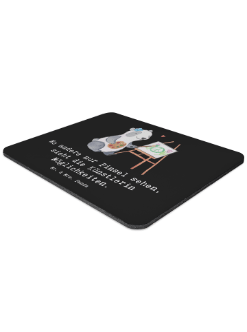 Mr. & Mrs. Panda Mousepad Künstlerin Visionen mit Spruch in Schwarz