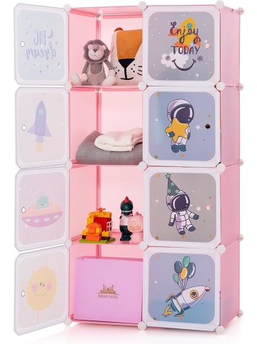 COSTWAY Regalsystem mit 8 Würfeln in Rosa