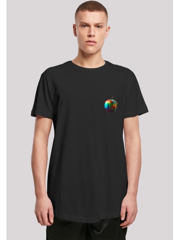 F4NT4STIC Long Cut T-Shirt Colorfood Collection - Rainbow Apple in schwarz