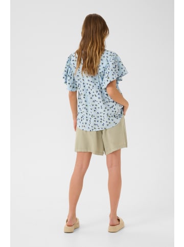 CULTURE Kurzarm-Bluse CUpuglia in Blue Flower