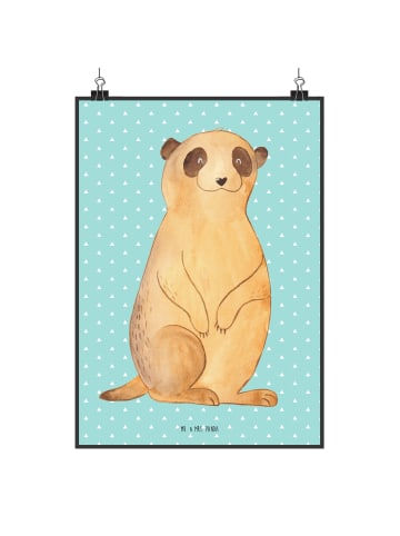 Mr. & Mrs. Panda Bild Erdmännchen ohne Spruch in Türkis Pastell