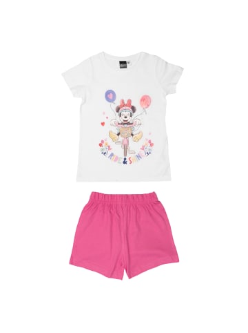 United Labels Disney Minnie Mouse Schlafanzug  Kurzarm in weiß/pink