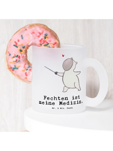 Mr. & Mrs. Panda Pott Panda Fechten mit Spruch in Transparent