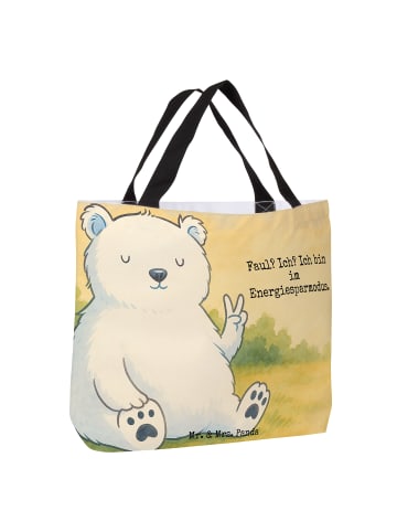 Mr. & Mrs. Panda Tasche Eisbär Faul Design mit Spruch in Weiß