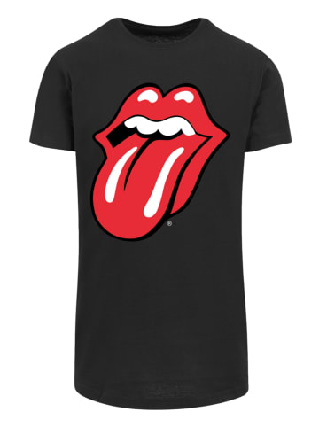 F4NT4STIC Long Cut T-Shirt The Rolling Stones Zunge in schwarz
