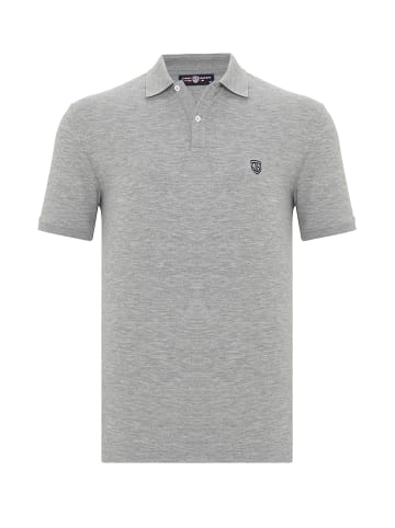 JIMMY SANDERS Poloshirt Kurzarm in grau melange