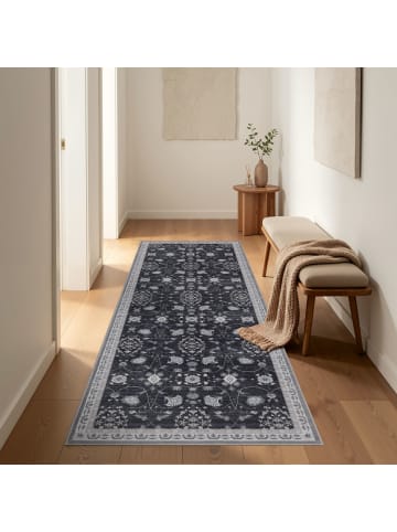 Kurzflor Teppich Inka 1146 Läufer in Schwarz