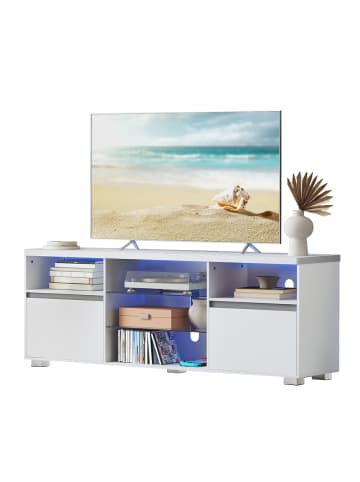 VASAGLE TV-Schrank Kailyn in Mattweiß - (B)160 x (H)60 x (T)40 cm