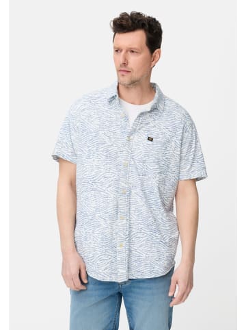 Camel Active Kurzarmhemd mit Allover-Print in Indigoblau