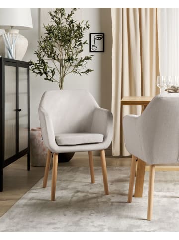 Beliani Esszimmerstuhl YORKVILLE II in Beige/Braun - (W) 56 x (H) 82 x (L) 46 cm