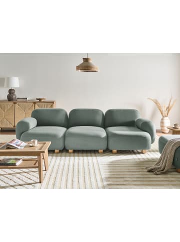 Beliani 3-tlg 3-Sitzer Sofa AMLI in Grün/Braun
