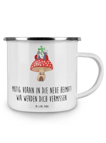 Mr. & Mrs. Panda Reisetasse Umzug in eine neue Stadt mit Spruch in Weiß