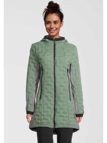 rh+ Isolationsjacke 5 Elements Hybrid 3/4 Hoody in ivy green-medium grey melange