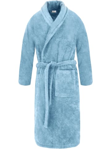 normani Unisex Baumwoll-Bademantel 450 g/m² Flee in Hellblau