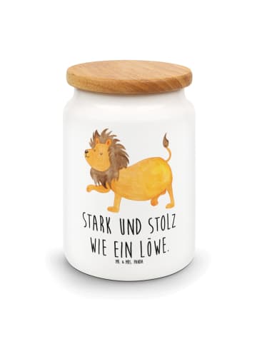 Mr. & Mrs. Panda Tee-Behälter Sternzeichen Löwe mit Spruch in Weiß