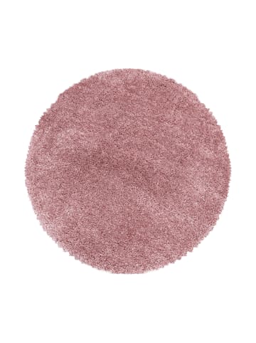 KADIMA DESIGN Teppich Hochflor Shaggy Uni Style Polypropylen Wohnzimmer in Rosa